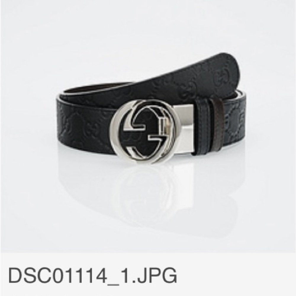 Men's Black Leather Belt with Silver Buckle